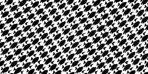 Fish scale pattern black and white repeating design © Ajay