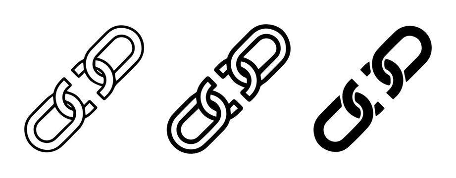 Broken Chain Link Icons, Symbolizing Disconnection, Separation, and Link Failure