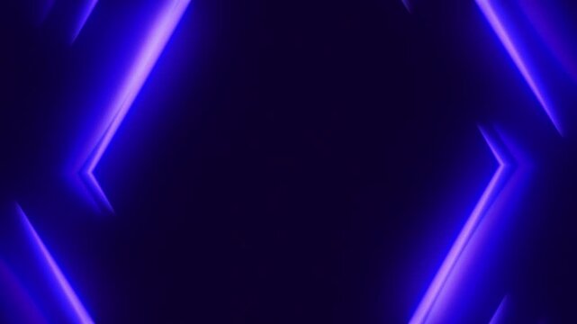 Glowing blue neon hexagon loop animation