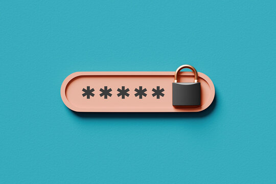 Password field blocking access with a padlock