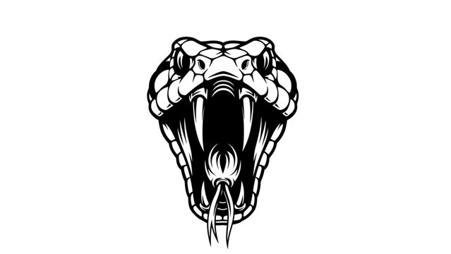 Aggressive Viper Snake Head Illustration