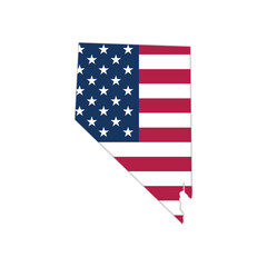 Fototapeta premium Nevada State Map with United States Flag