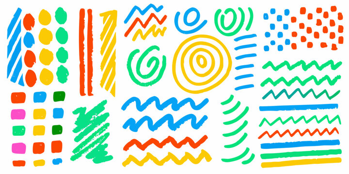 Colorful abstract marks vector illustration on a white background