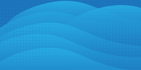 Obraz premium Abstract Blue Wavy Background with Layered Halftone Dot Pattern