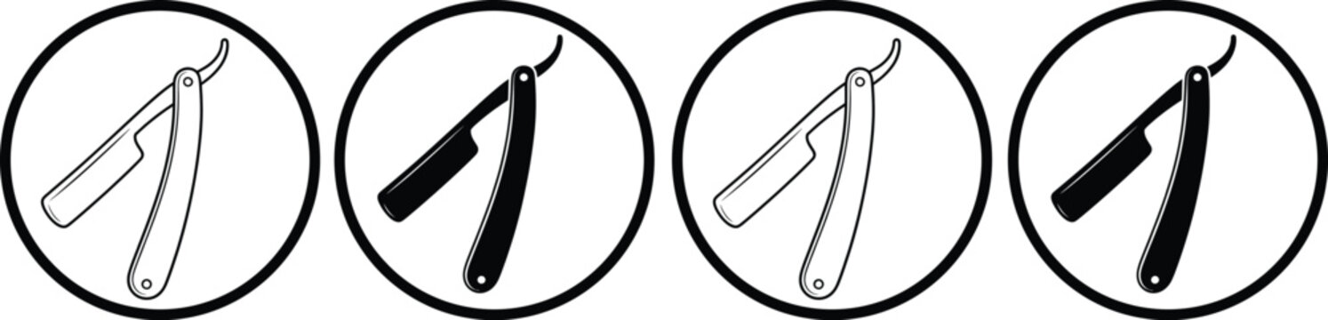 Pair of black and silver scissors in four cutting positions