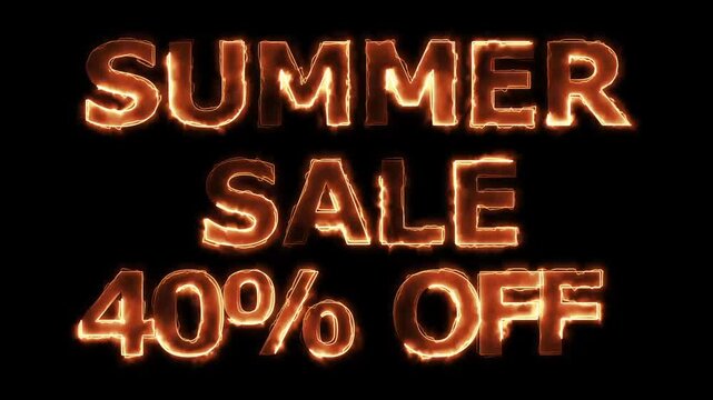A digital advertisement banner likely promoting a summer sale featuring flaming text.