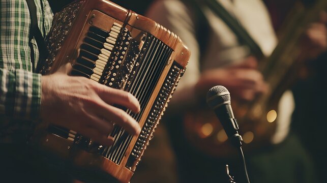 musician playing the accordion