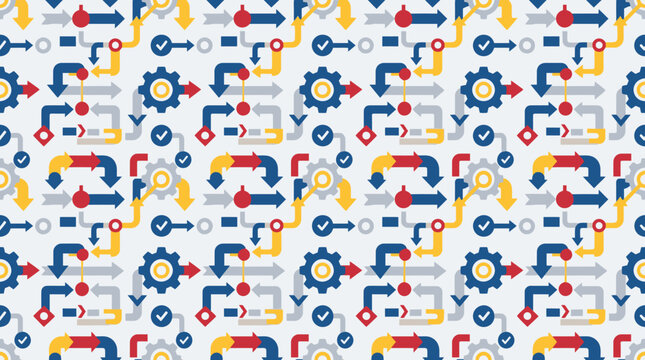 Colorful gear and cogwheel icons pattern.