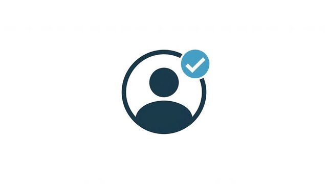 Add User Profile Icon Animation with Plus Sign on White Background