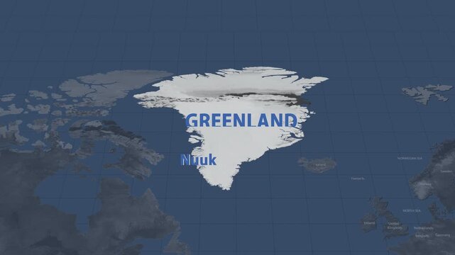 Greenland 3D Map Animation- Alpha Channel Loop Background.