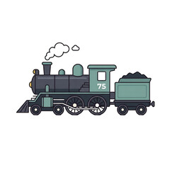 Fototapeta premium Retro steam train locomotive icon