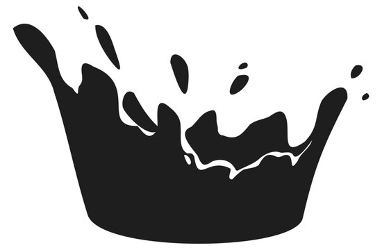Black silhouette of a liquid splash.