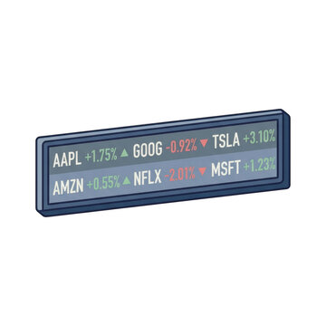 Stock Market Ticker Display with Tech Company Performance