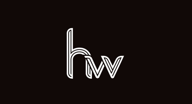 Minimalist lowercase hw monogram logo design.
