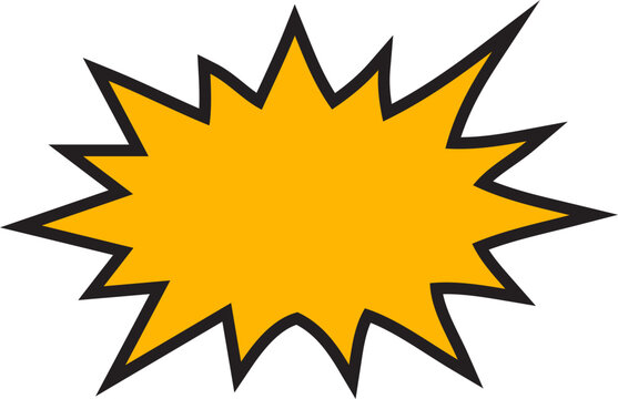 Yellow Starburst Graphic for Sale & Promotion Tags, Discount Labels, Comic Boom Effects. Attention-Grabbing Design Element.