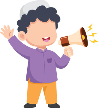 Kids Marketing & Promotion Announcer Vector - Megaphone Communication Graphic