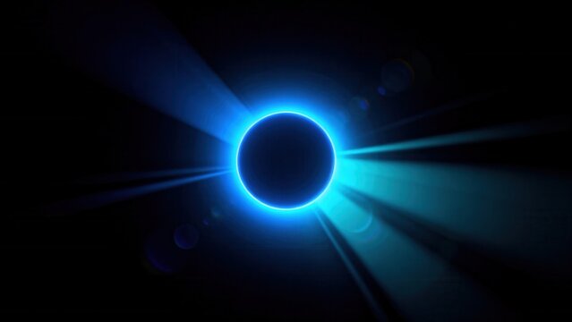 Blue glowing sphere with light rays