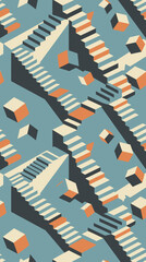 Obraz premium Colorful 3D keyboard keys pattern.