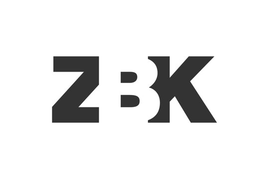ZBK logo design. Initial letter Z B K bold font style for tech startups, consulting, corporate branding. Creative company name, headlines typography identity, trendy logotype.