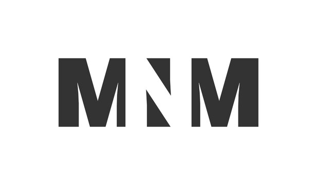 MNM logo design. Initial letter M N M bold font style for tech startups, consulting, corporate branding. Creative company name, headlines typography identity, trendy logotype.