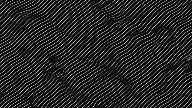 Abstract black & white pattern, wavy lines with subtle marble-like texture in background