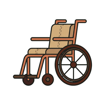 Flat vector illustration of a medical wheelchair