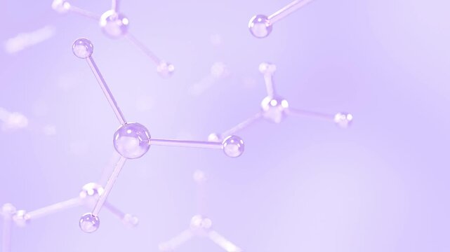 Glass molecule on pink bg rotate endless 4k