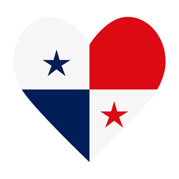 Panama flag in the shape of a heart