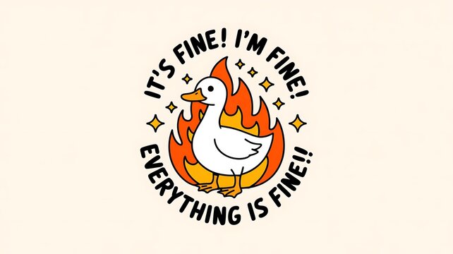 Sarcastic Duck Fire Meme Graphic