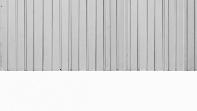 Corrugated metal sheet panel texture isolated on white background