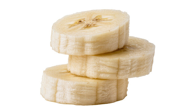 Stack of three ripe banana slices