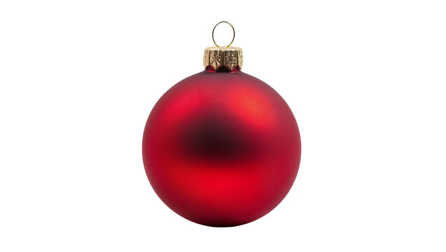 Red Christmas Bauble Ornament with Gold Cap