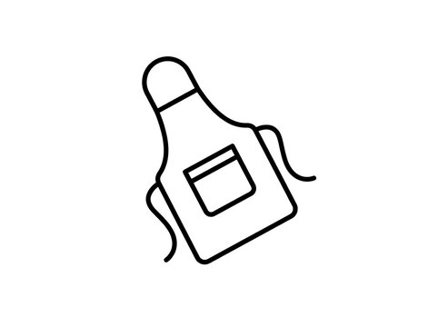 Protective kitchen apron icon for cooking chef and domestic housework clothing