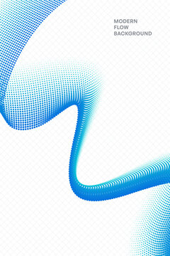 Modern Blue Fluid Flowing Particle Background for Poster and Cover Design