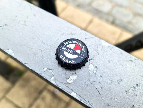 Kiel, Germany - 19. June 2026: Fritz-kola bottle cap with spin and win game