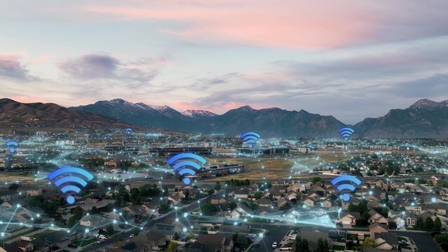 WiFi connects a smart American suburb, linking neighborhood homes through fast wireless internet network connectivity