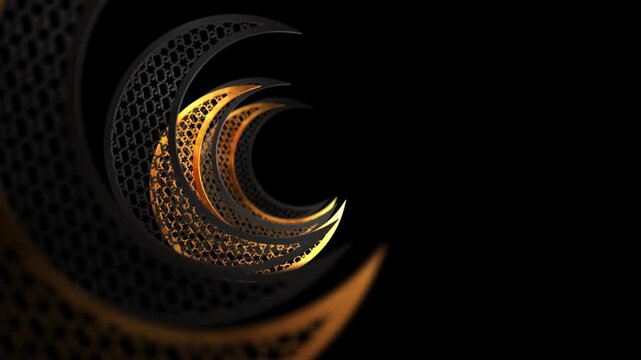 Ramadan Kareem, Golden Geometry Pattern, Loop Alpha Background