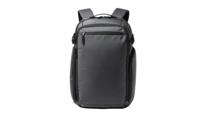 Modern dark gray backpack with multiple zippered compartments © Anna