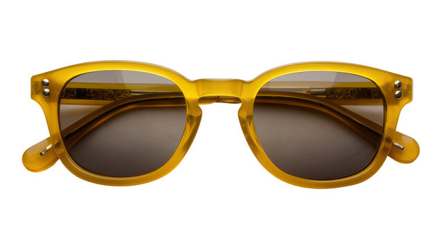 Yellow translucent acetate sunglasses with dark lenses