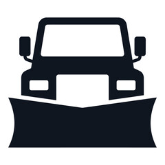 Snowplow clearing snow front view silhouette icon graphic symbol icon © JAWADUL