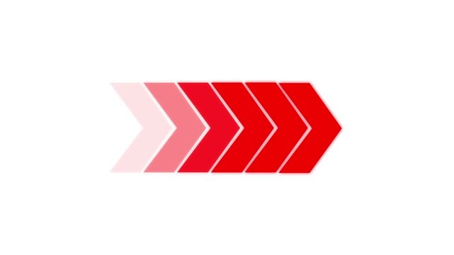 White Color Right-directional arrow loop animation. Animated arrows for the overlay video layer. Fast forward sign moving forward