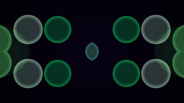 abstract dark clover shape with green neon corners