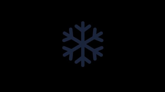4K snowflake crystal centered within winter theme in the swipe light white. snowflake loop with transparent background