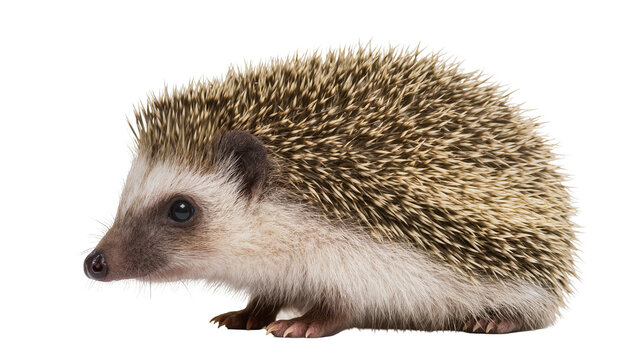 African pygmy hedgehog with spiky fur and dark eyes