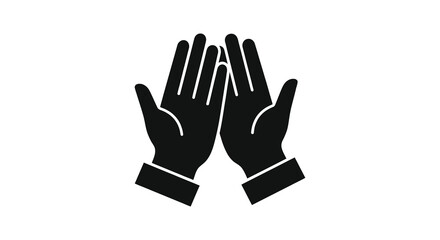 Fototapeta premium Two Hands Facing Each Other Black Silhouette