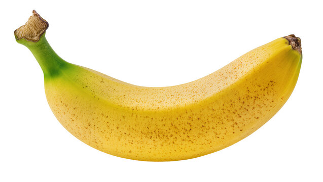 Ripe yellow banana with brown spots