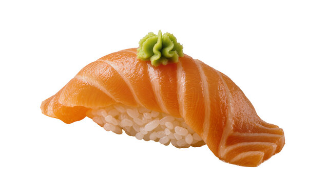 Salmon Nigiri Sushi with Wasabi