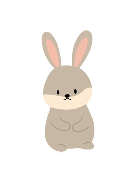 Cute Woodland Rabbit Clipart Isolated