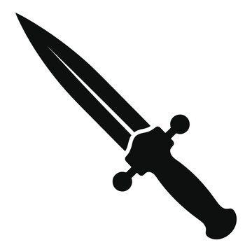 Black silhouette of a dagger with double edged blade and handle icon