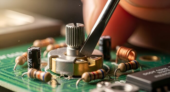 Electronic circuit board repair with screwdriver